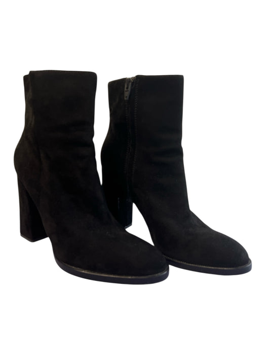 Alexander Wang Shoe Size 40.5 Black Suede Side Zip High Heel Almond Toe Booties Black / 40.5