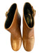 Prada Shoe Size 40 Brown Leather Silver Buckle Stacked Heel Almond Toe Booties Brown / 40