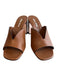 Miu Miu Shoe Size 39 Brown & Silver Leather Open Square Toe Open Heel Shoes Brown & Silver / 39