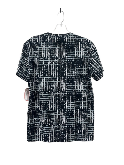 Armani Size S Black & White Cotton Blend Abstract T Shirt Men's Short Sleeve S