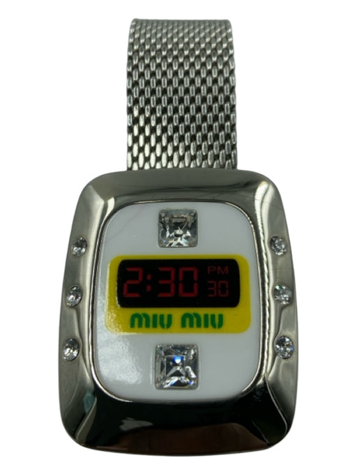 Miu Miu Silver & White Metal Watch Men's Watch