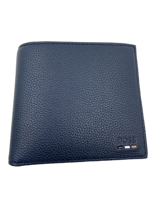Boss NWT Navy Leather Solid Bi Fold Men's Wallet
