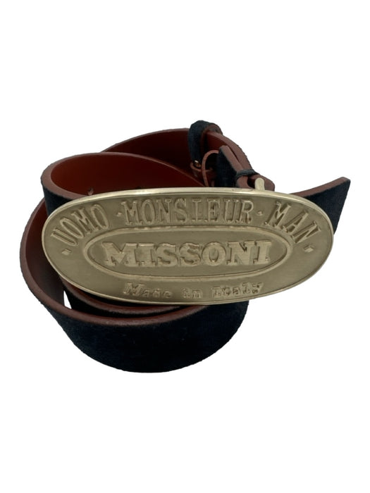 Missoni Navy Suede Gold Hardware Men's Belt