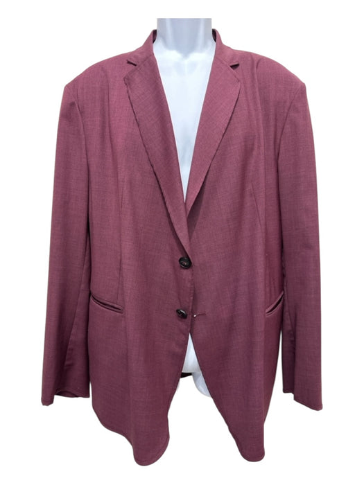 Armani Red Wool Blend Solid 2 Button Men's Blazer 58