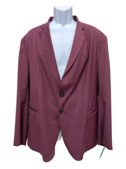 Armani Red Wool Blend Solid 2 Button Men's Blazer 58