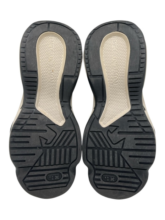 Armani Shoe Size 12 White & Blue Leather & Canvas Two Tone Sneaker Men's Shoes 12