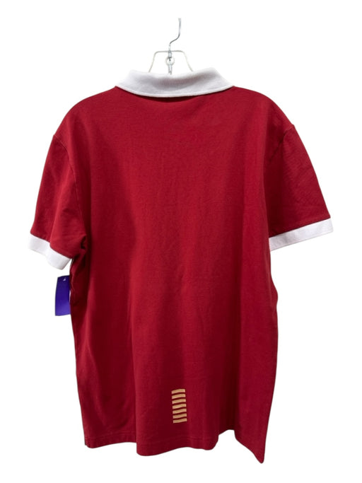 Armani Size XL Red Cotton Blend Solid Polo Men's Short Sleeve Red / XL