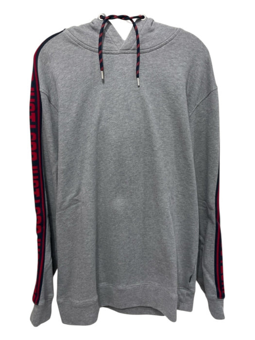 Justcavalli Size L Gray & Red Cotton Hoodie Men's Jacket Gray & Red / L