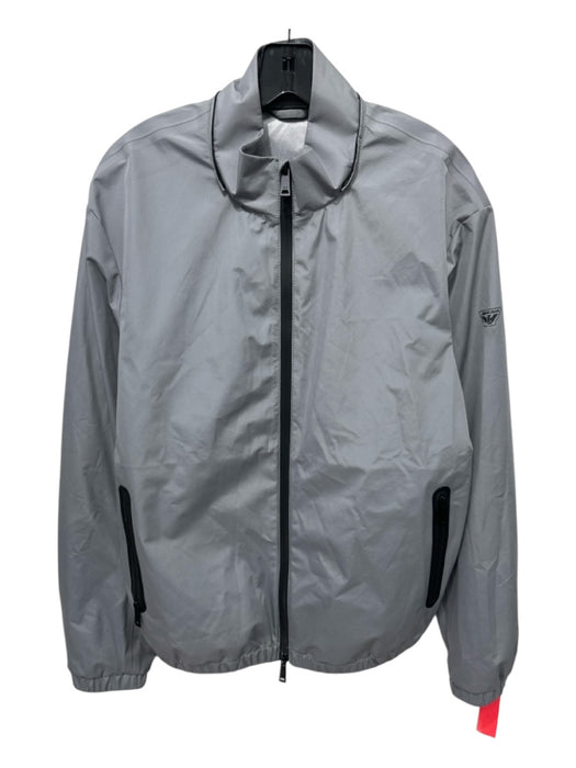 Armani Jeans Size 54 Gray Synthetic Solid Zip UP Men's Jacket Gray / 54