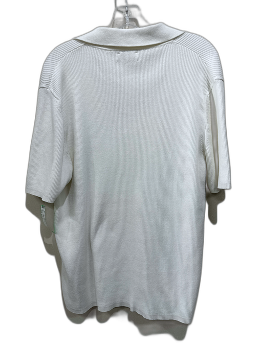 Sandro Size Est XL White Solid Men's Short Sleeve White / Est XL