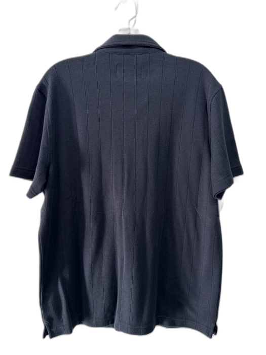 Christian Lacroix Size L Black Cotton Solid Buttons Men's Short Sleeve Black / L