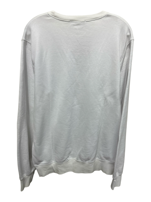 Dsquared2 Size XXL White Cotton Blend Abstract Sweatshirt Long Sleeve Shirt White / XXL