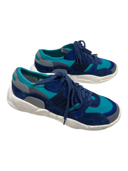 Versus Versace Shoe Size 46 AS IS Green, Blue & White Suede Solid Low Top Shoes Green, Blue & White / 46