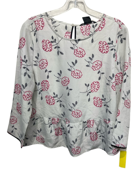 Armani Exchange Size M White, Black, Pink Polyester Long Sleeve Button Back Top White, Black, Pink / M