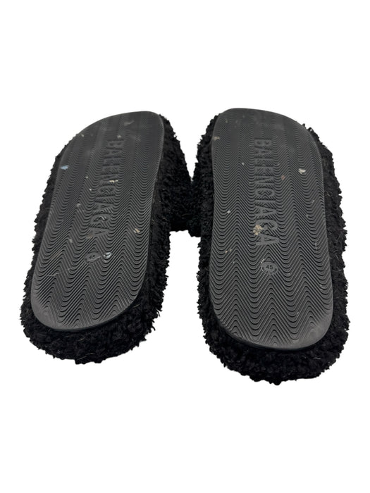 Balenciaga Shoe Size Est 12 AS IS Black Synthetic logo Slide Men's Shoes Black / Est 12