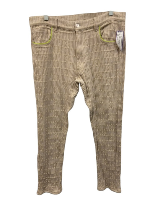 Moschino Size 34 Beige Cotton Blend logo Slim Khakis Men's Pants Beige / 34
