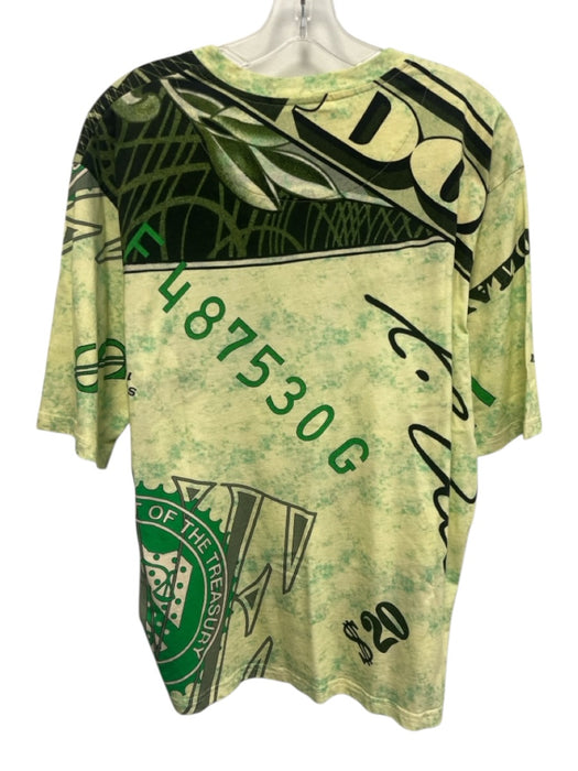 Moschino Size Est M Yellow, Black & Green Cotton All Over Print Short Sleeve Yellow, Black & Green / Est M