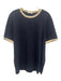 Sandro Size Est M Navy Blue & White Cotton Solid Men's Short Sleeve Navy Blue & White / Est M