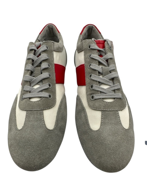 Emporio Armani Shoe Size 8 Gray, Red & White Synthetic Low Top Men's Shoes Gray, Red & White / 8