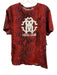 Roberto Cavalli Size XL Red & Multi Cotton All Over Print Men's Short Sleeve Red & Multi / XL