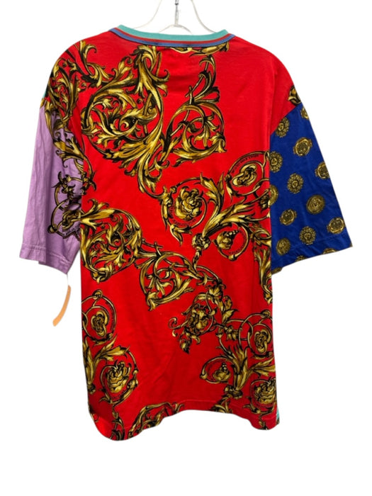 Versace Jeans Co. Size M Blue & Multi Cotton All Over Print Short Sleeve Shirt Blue & Multi / M