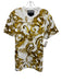 Versace Jeans Co. Size M White & Gold Cotton All Over Print Short Sleeve Shirt White & Gold / M