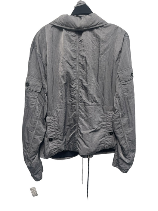 Emporio Armani Size 54 Gray & Navy Print Solid Zipper Men's Jacket Gray & Navy Print / 54