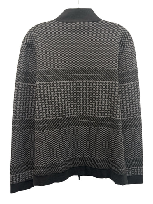 Armani Size L Gray Synthetic Check Zip UP Track Men's Jacket Gray / L
