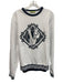 Versace Jeans Size XXL White & Black Cotton Blend logo Crew Long Sleeve Shirt White & Black / XXL