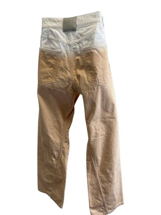 Lanvin Size 34 Beige & White Cotton Cotton Jean Gradient Men's Pants Beige & White / 34