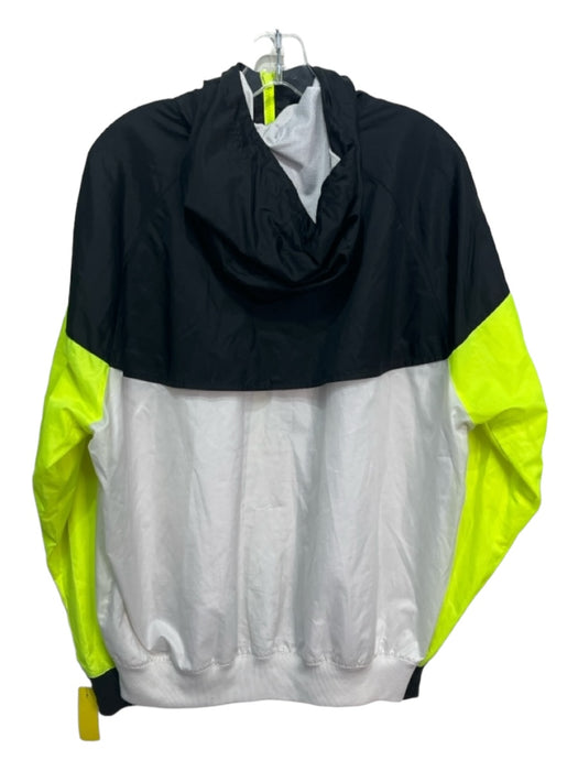 Nike Size L Black, White & Green Polyester Zipper Men's Jacket L