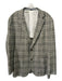 Suitsupply Grey & Multi Print Wool, Linen & Silk Plaid Slim Fit Men's Blazer 58