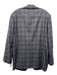 Hickey Freeman Grey & Multi Print Wool Plaid 2 Button Men's Blazer 48L