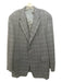 Hickey Freeman Navy Cashmere Plaid 2 Button Men's Blazer Est L