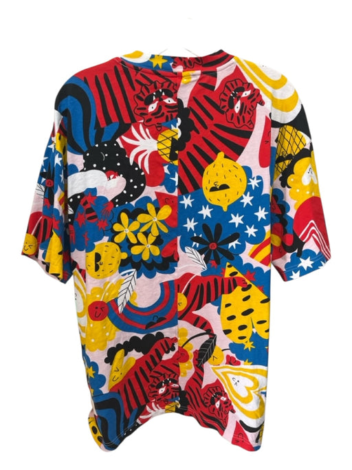 Adidas Size S Red & Multi Cotton All Over Print Men's Short Sleeve Red & Multi / S