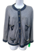 Chanel Size M Light Blue & Dark Blue Cotton Logo Buttons Chain Trim Cardigan Light Blue & Dark Blue / M