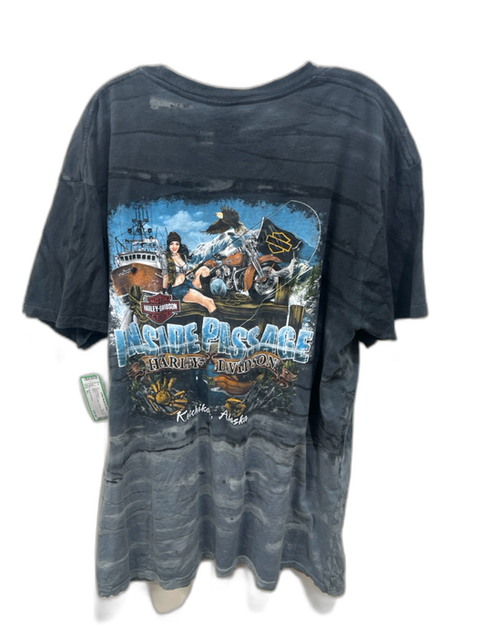 Harley Davidson Size XL Black & Gray Cotton Graphic Men's Short Sleeve Black & Gray / XL