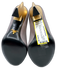 Prada Shoe Size 37.5 Gray & Gold Satin Round Toe Lightning Bolt High Heel Pumps Gray & Gold / 37.5