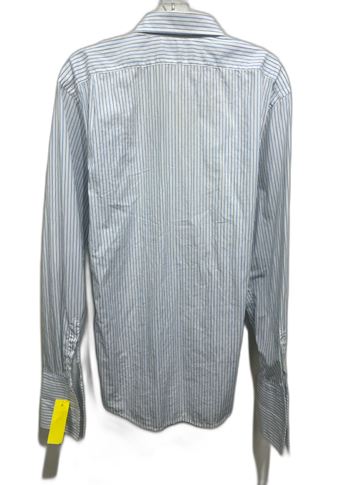 Ralph Lauren Black Size 17 White & Blue Cotton Striped Men's Long Sleeve Shirt White & Blue / 17