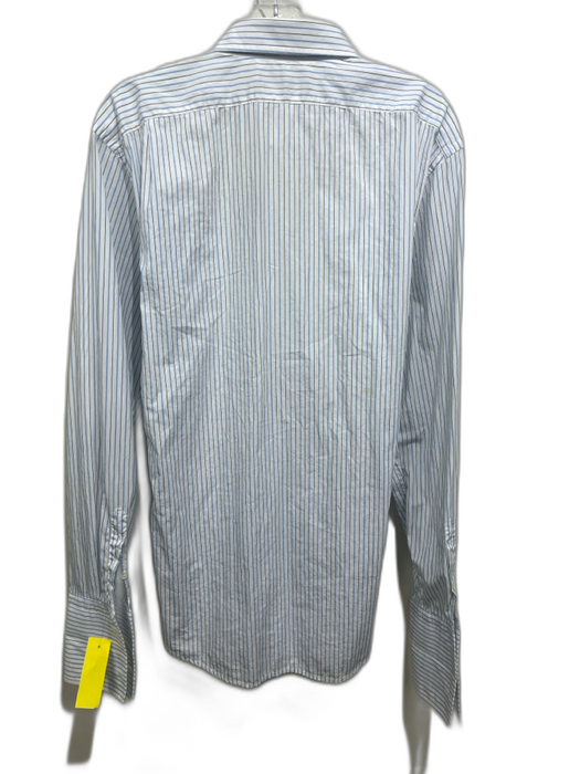 Ralph Lauren Black Size 17 White & Blue Cotton Striped Men's Long Sleeve Shirt White & Blue / 17