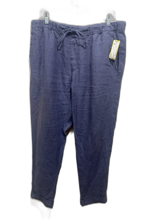 Saks Fifth Ave Size L Dark Blue Linen Solid Men's Pants Dark Blue / L
