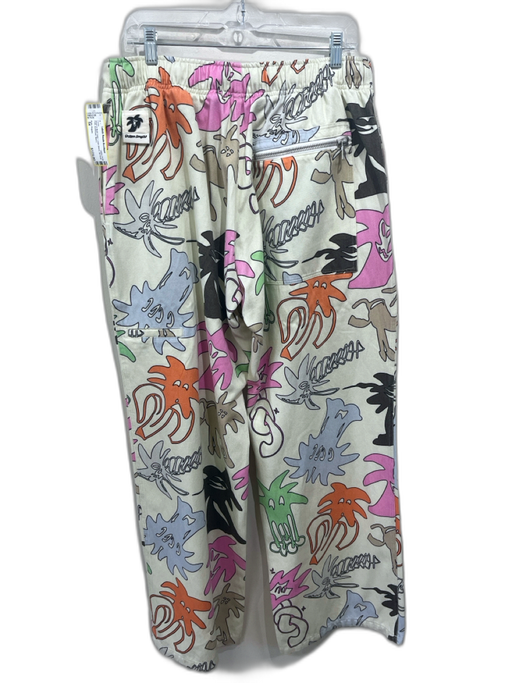 Palm Angels Size 54 Beige & Multi Color Linen Blend All Over Print Men's Pants Beige & Multi Color / 54
