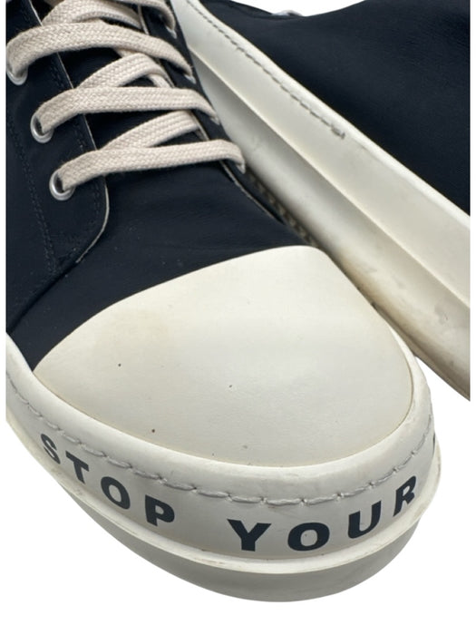 Rick Owens DRKSHDW Shoe Size 45 AS IS Black & White Canvas Low Top Lace Up Shoes Black & White / 45