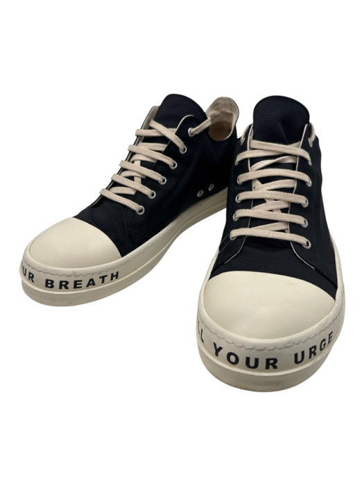 Rick Owens DRKSHDW Shoe Size 45 AS IS Black & White Canvas Low Top Lace Up Shoes Black & White / 45