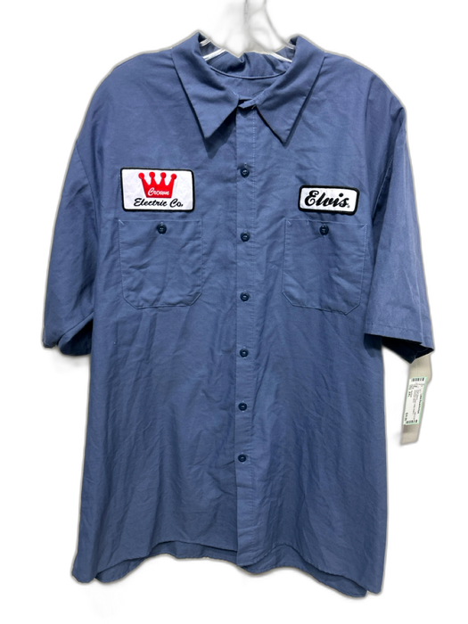 Red Kap Size XXL Navy Blue & Multi Cotton Buttons Men's Short Sleeve Navy Blue & Multi / XXL