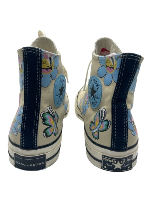 Converse Shoe Size 9.5 Beige & Blue Print Leather Floral Sneaker Men's Shoes Beige & Blue Print / 9.5