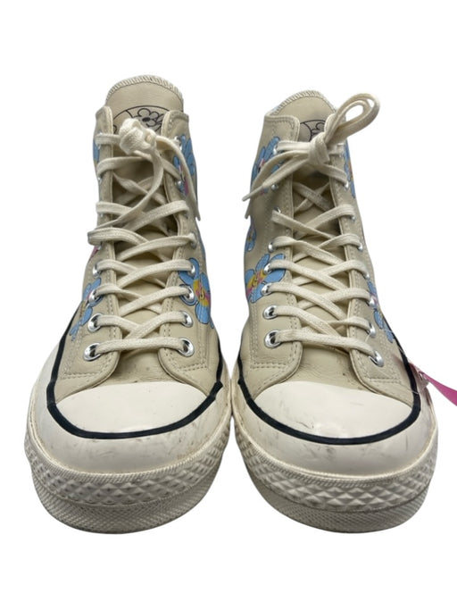 Converse Shoe Size 9.5 Beige & Blue Print Leather Floral Sneaker Men's Shoes Beige & Blue Print / 9.5