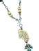 No Brand White, Blue, Silver Ivory Sterling Silver Hook Clasp Horse Necklace White, Blue, Silver
