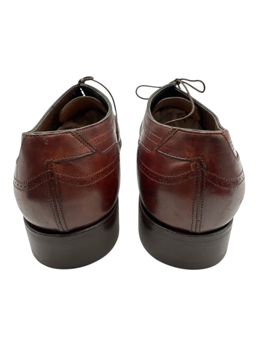 Santoni Shoe Size 13 Dark Brown Leather Broguing Dress Wingtip Men's Shoes Dark Brown / 13