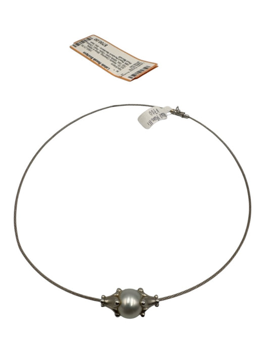 Paul Morelli Silver & White 750 18K White Gold Cable Pearl Choker Necklace Silver & White